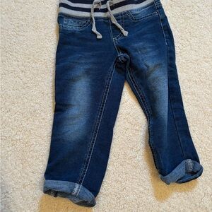 Stylish Blue Kids Capri Length Jeans